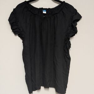 Old Navy Black Ruffled Blouse